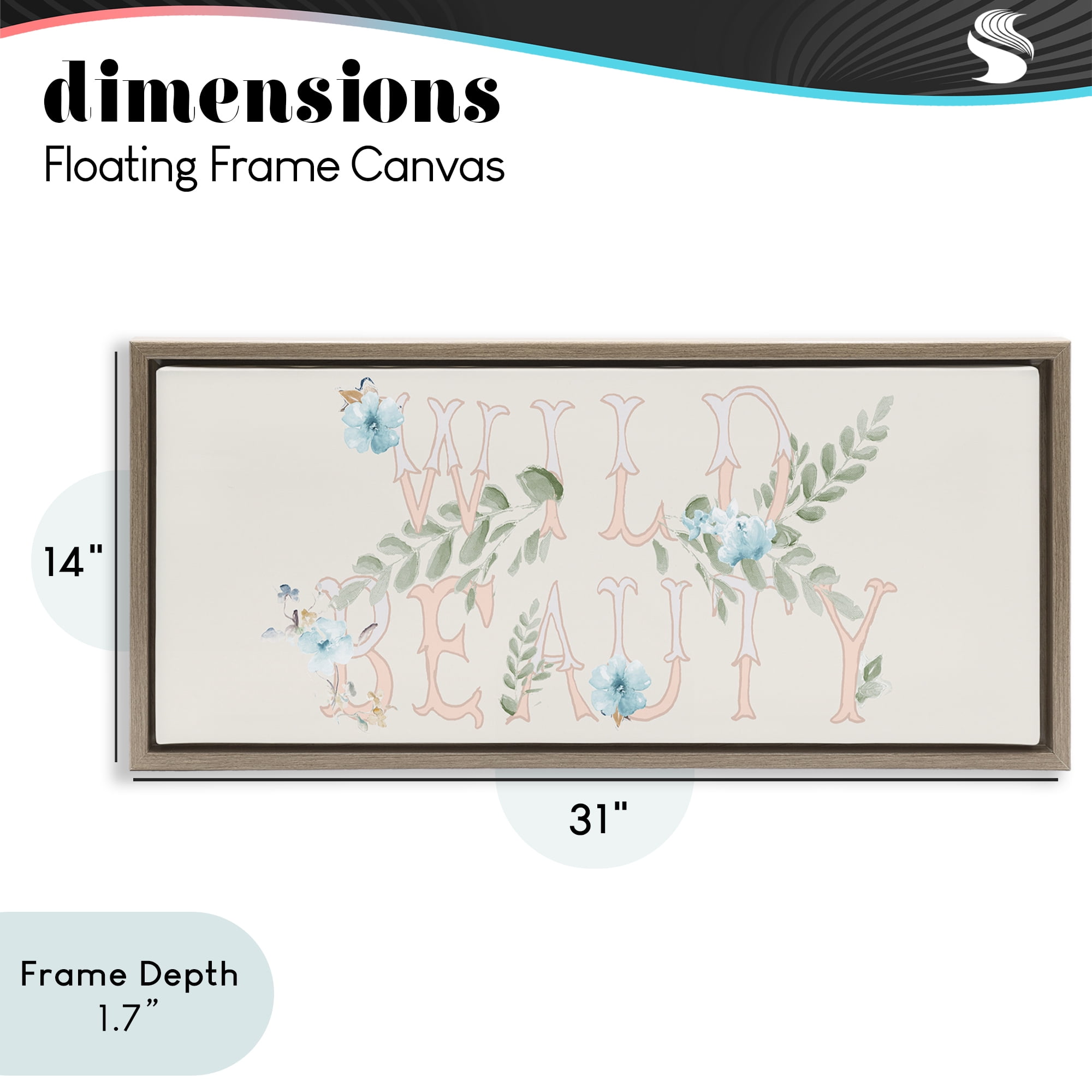 Stupell Industries Wild Beauty Florals Brown Framed Floater Canvas Wall Art, design by Patricia Pinto