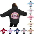 thumbnail image 5 of Godom Womens Floral Hoodies Sweatshirts Casual Long Sleeve Loose Fit Drawstring Hooded Pullover, 5 of 7