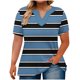 thumbnail image 1 of Mujeres Tops Casual V-Cuello Impreso Oversized Mangas Cortas Camiseta Top, Poliéster Verano Primavera, 1 of 5
