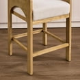 thumbnail image 4 of Guyou Natural Bar Stools Set of 4, 27" Upholstered Counter Height Bar Stools for Kitchen Counter with Footrest, Modern Bar Chairs Wooden Barstool with Linen Seat for Dining Room Home Bar, Beige, 4 of 7
