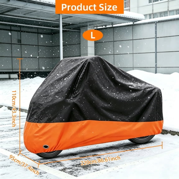 Venoro Black-Orange Motorcycle Bike Cover Waterproof for Harley Davidson Outdoor
