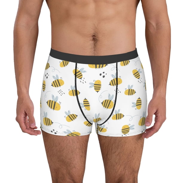 Balery Bee Calzoncillos bóxer para hombre, ropa interior de algodón suave y transpirable con cinturilla de nailon-X-Large