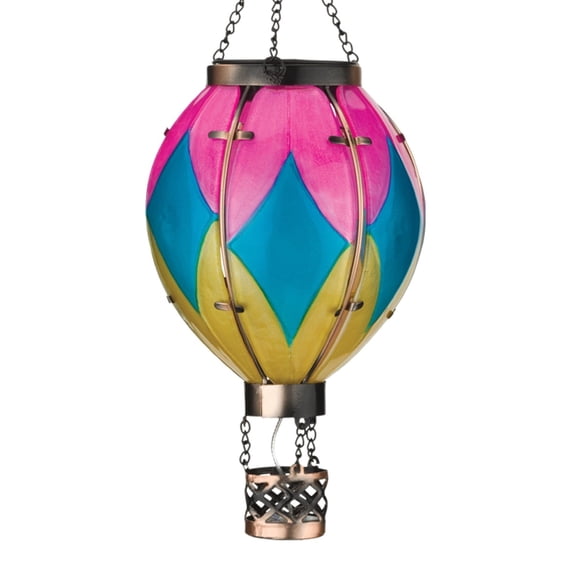 Regal Art & Gift Hot Air Balloon Solar Lantern SM - Diamond Metal 15" Light Led