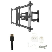 Kanto PDC650 Tv Mounting package W/ DUAL outlet thru wall power kit And HDMI Cable