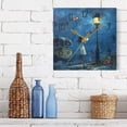 thumbnail image 6 of WOBOGO Reading under The Streetlight Wall Clock 7.78 Inch Battery Operated Silent Unit Square Rustic Vintage Style for Home Bedroom Office Black Pointer, 6 of 8