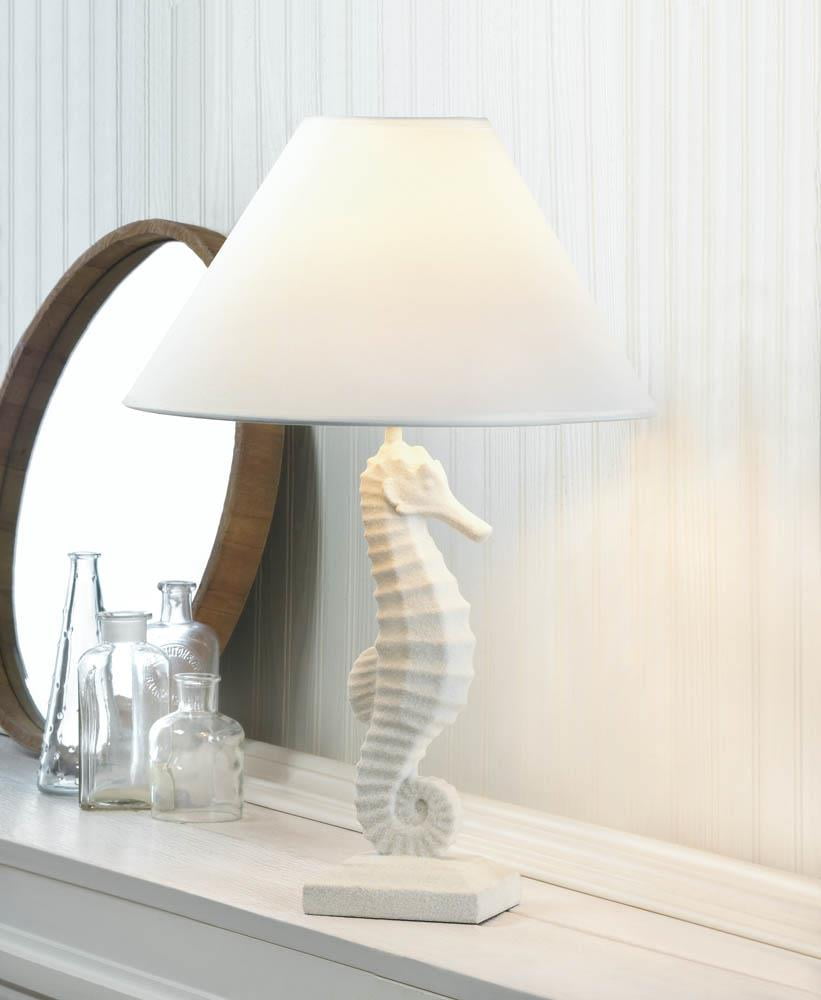 White Seahorse Table Lamp Com