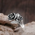 thumbnail image 2 of EOEMY S925 Pure Sterling Silver Women Ring Lucky Rose Flower Band Ring Adjustable, 2 of 5