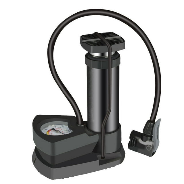 Mini inflador de neumáticos activado por pie con bomba de neumáticos de bicicleta portátil con manómetro TUNC Sencillez