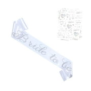 Hyjoy Bride To Be Sash Bachelorette Kit for Women, Bridal Shower Stickers, Silver Iridescent Party Decorations for Bridal Celebrations