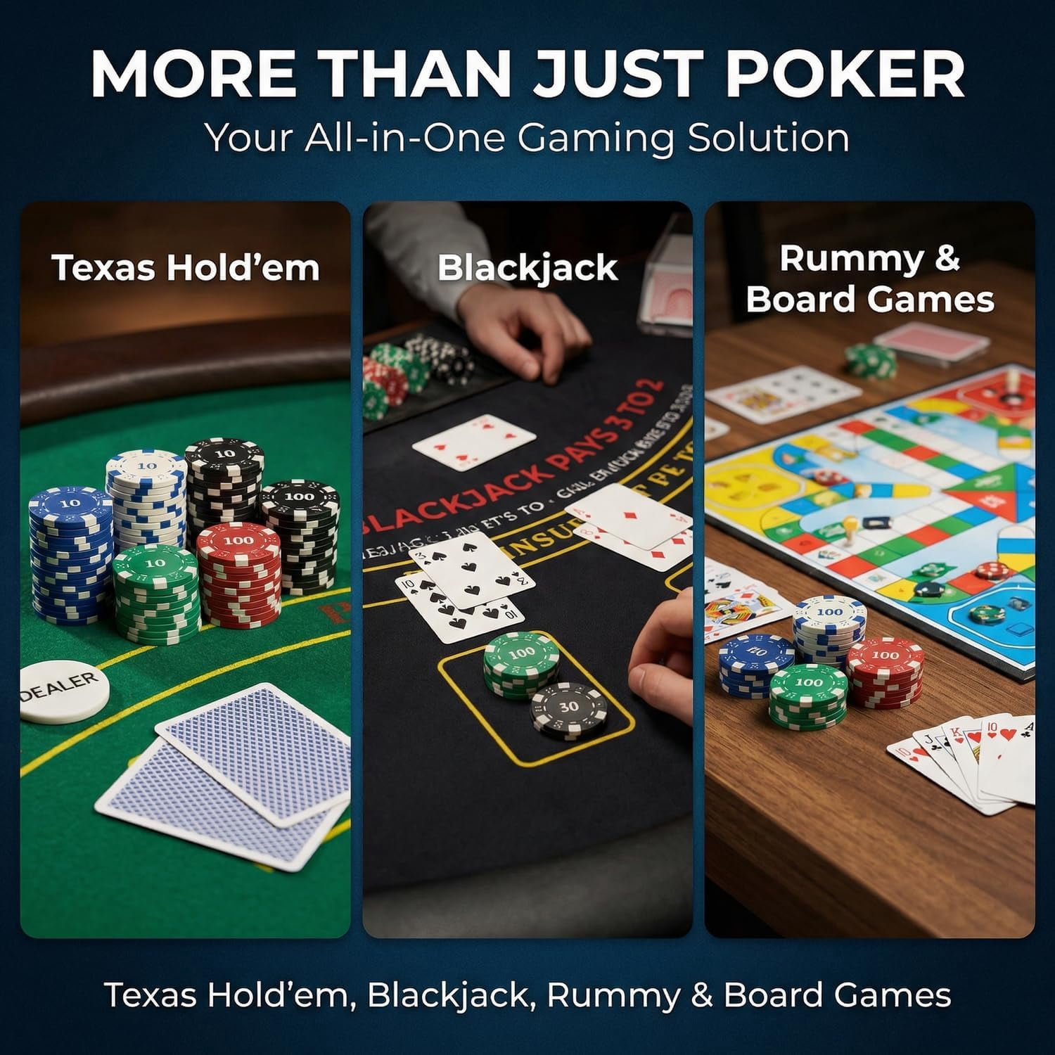 HEITOK 100PCS Poker Chip Set with Value Denominations, 11.5g