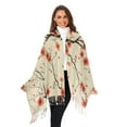 thumbnail image 3 of FORMRS Womens Scarf Winter Soft Long Big Warm Shawls Wrap Tassel Scarves, Red Floral Pattern, 3 of 9
