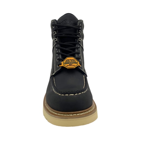 Hypard Men's Apex 6" Sr Moc-Toe Leather Work Boot Black In Size 9 Wide