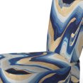 thumbnail image 4 of Designart "Flowing Vibrant Blue and Gold Art IV" Blue Modern Upholstered Accent Chair - Modern Arm Chair For Living Room, 4 of 5