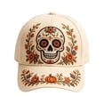 thumbnail image 3 of Women's Baseball Cap 2D Halloween Pumpkin Witch Ghost Embroidered Sun Hat, 3 of 3