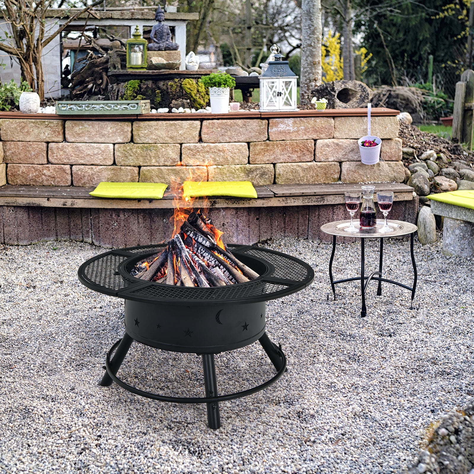 Garden fire pit bbq hotsell