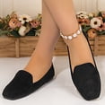 thumbnail image 3 of Black Women Elegant Moccasins With Square Toe One-Foot Flat Design For Everyday Use, 3 of 9