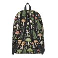 thumbnail image 3 of Mushroom and Fern Black Pattern Backpack for School, Cute School Bag with Adjustable Shoulder Straps and Padded Back, 15.7"x11.8"x5.5", 3 of 5