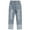 Blue-2404, variant on KIDSCOOL SPACE Girl Jeans,Elastic Elastic Waist Patchwok Raw Edge Denim Pants,Light Blue,8-9 Years