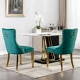 thumbnail image 7 of Velvet Upholstered Chairs | Suitable for Casual Meals | Golden Plating and Foam Filling | Solves Unstable Seating, 7 of 7
