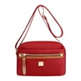 thumbnail image 1 of Bolsa de hombro cruzada de nailon burdeos con múltiples bolsillos, bolsa ligera para mujeres, 1 of 2