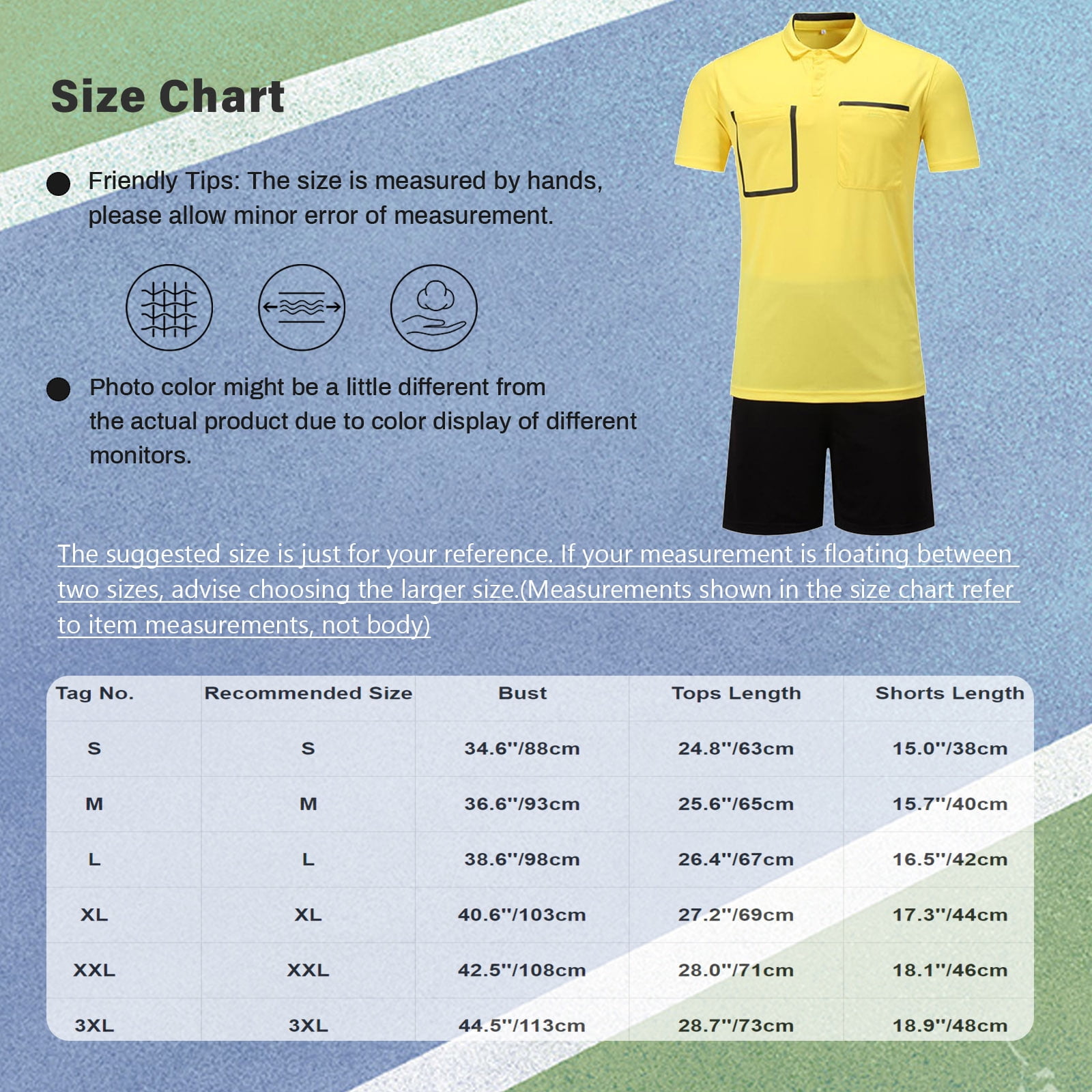 Sinleey Mens Referee Jersey Soccer Official Ref Uniform Short Sleeve Tee Shirts and Sport Booty Black XL