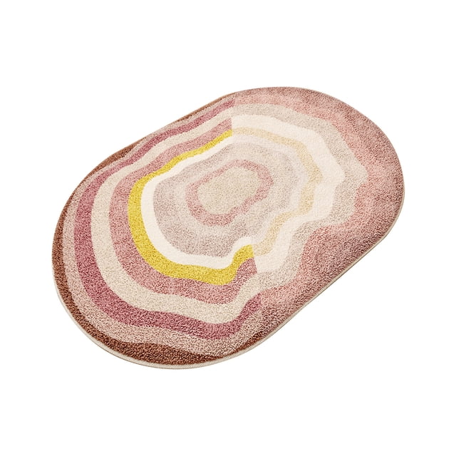 Bathroom Rug Non Slip Absorbent, Soft Fluffy Area Mat, Washable Shaggy Carpet for Door Entryway, Bedroom, and Home Shower Use