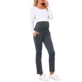 thumbnail image 2 of INSPIRE CHIC Women's Maternity Pants for Work Over the Belly High Waisted Business Office Pregnancy Trousers with Pockets S Grey, 2 of 6