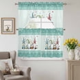 thumbnail image 6 of Happy Easter Swag Curtains Valance & Tier Set, Gnomes Easter Egg Spring Floral Green Flower Bunny Border 3 Pcs Set Kitchen Swag Valances and Tiers 24 Inch Length Rod Pocket Curtain Drapes for Bedroom, 6 of 9