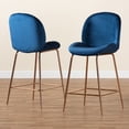thumbnail image 2 of Baxton Studio Lander Modern Luxe and Glam Navy Blue Velvet Fabric Upholstered and Rose Gold Finished Metal 2-Piece, 2 of 7
