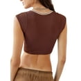 thumbnail image 4 of Gupgi Women Slim Fit Crop Top Ribbed Cropped T-Shirts Casual Short Sleeve Vest, 4 of 6