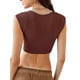 thumbnail image 4 of Camiseta de manga corta para mujer, verano casual slim fit patchwork basic shirt top, 4 of 5
