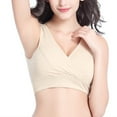 thumbnail image 4 of Seductiva Clothing Womens Seamless Wireless Supportive Bra Womens Nursing Maternity Bra Front Wraps Breathable Wire Sleep Nursing Bra Breastfeeding Tank Maternity Bras, 4 of 6