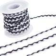 thumbnail image 1 of Cinta de flecos ondulados de 17,5 yardas x 8 mm, cinta zigzag, cinta tejida zigzag, blanco y negro, 1 of 9