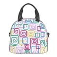 thumbnail image 3 of LNWH Square Spirales Pattern Pattern Lunch Bag, Reusable High Capacity Lunch Box, 3 of 8