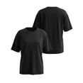 thumbnail image 4 of Short Sleeve T Shirts Womens Oversized Summer Crewneck Solid Color Tees Casual Basic Tops Black 2XL, 4 of 7