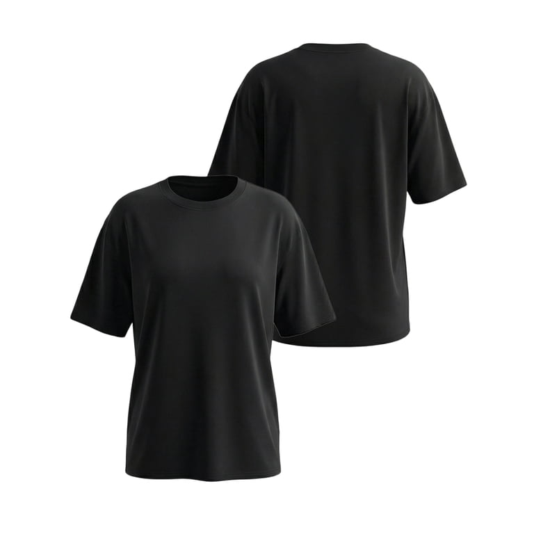 Women's Oversized Workout Cropped T Shirts Crew Neck Short Sleeve