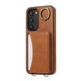 thumbnail image 6 of for Samsung Galaxy S23 Wallet Case with Card Slots, Hand Wrist Strap Rotate Ring Design, Finger Grip Ring PU Leather Magnetic Button Shockproof Purse Phone Cover for Galaxy S23, Brown, 6 of 7