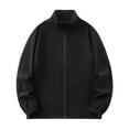 thumbnail image 1 of Pisexur Fleece Jacket Men Man Solid Color Fleece Inner Lap Fleece Pockets Zipper Coat Mens Winter Coats Warming Jacket, 1 of 1