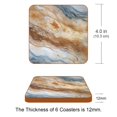 thumbnail image 3 of HemaKayy Set of 6 Decorative Coasters for Drinks, Waterproof Leather Drink Coaster with Double Side Non-Slip Surface for Cup Kitchen Home Housewarming Gift, Square 4" - Abstract Marble Texture, 3 of 7