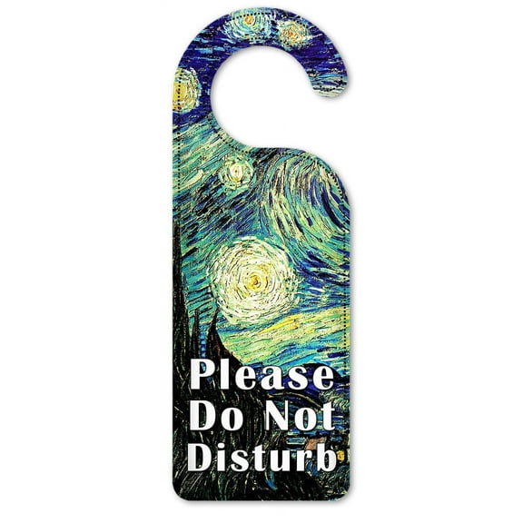 Do Not Disturb Door Knob Hanger Sign - Van Gogh: Starry Night