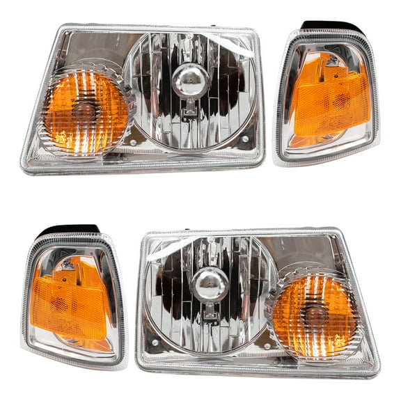 Brock Headlights with Park Signals Compatible with 2006-2011 Ranger Pickup Replacement Headlights with Park Lights Set