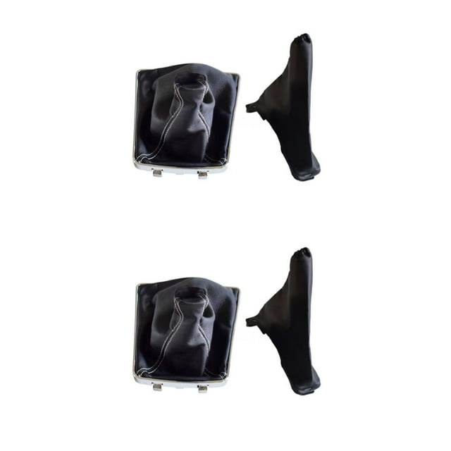 relayinert Easy To Install Gear Knob Shifter Gaiter Boot Collar For Effortless Upgrade Durable And Reliable White line 2Set