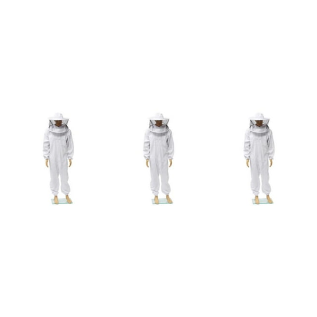 Baohd Universal Lightweight Protective Beekeeping Suit Durable And Essential Gear Effective Protection Aired Beekeeping Suit white XL 3Set