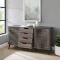thumbnail image 5 of Pemberly Row 59" Sliding Door 4-Drawer Sideboard in Ebony/Slate Gray, 5 of 5