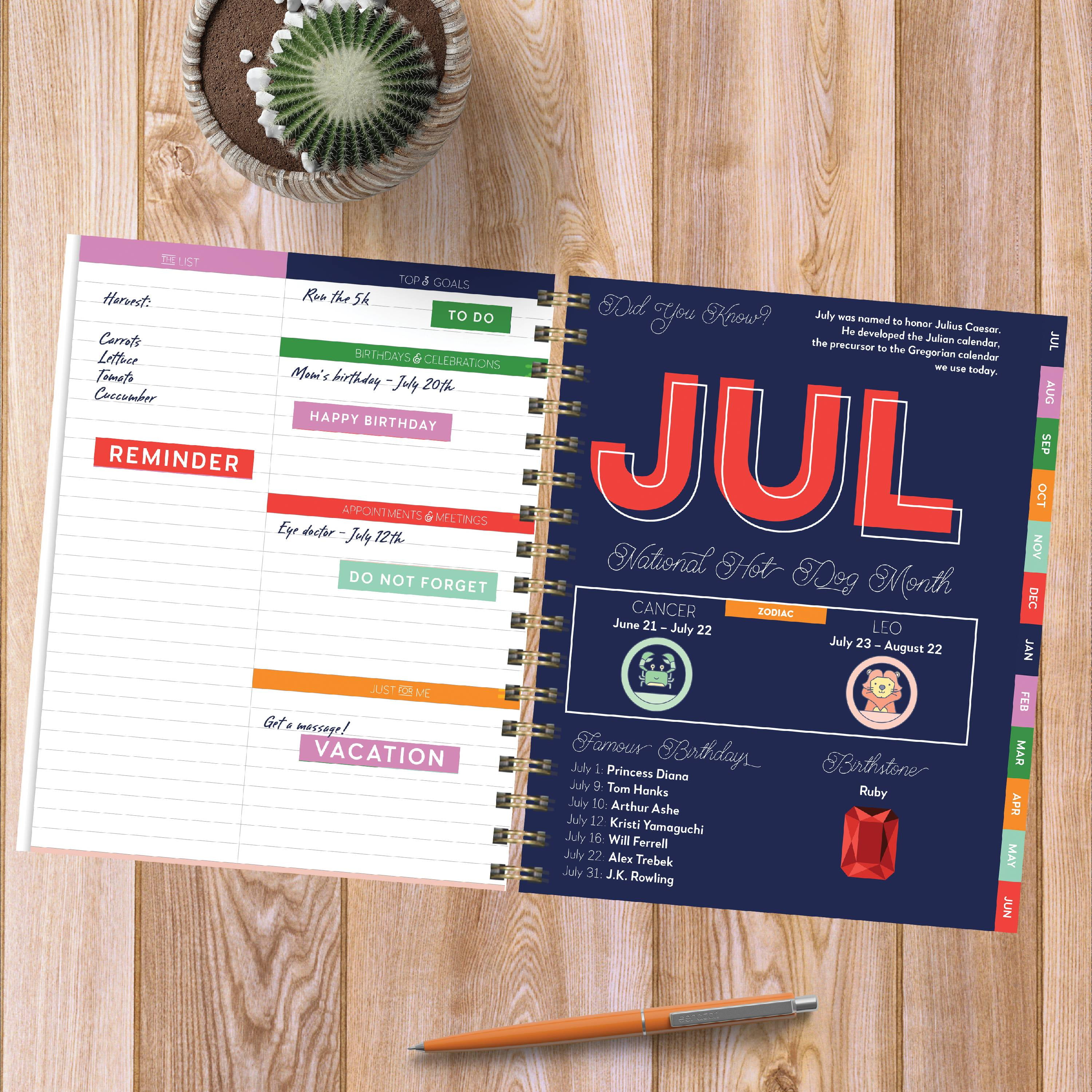 July 2020 June 2021 Preppy Stripe Best Life Weekly Monthly Luxe Spiral Planner 