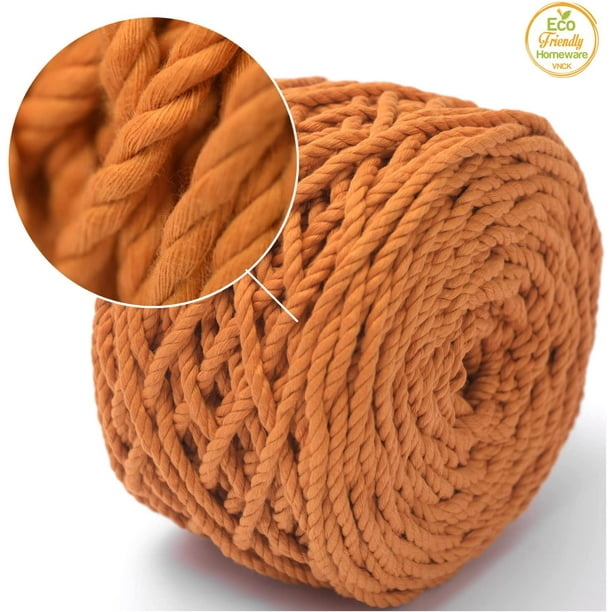 Colored 5mm Macrame Cord 230 Feet X 1.1 Lbs, Natural Macrame Supplies,  Large Macrame Rope for Wall Hanging & Crafts, Cotton Rope of Macrame Kit
