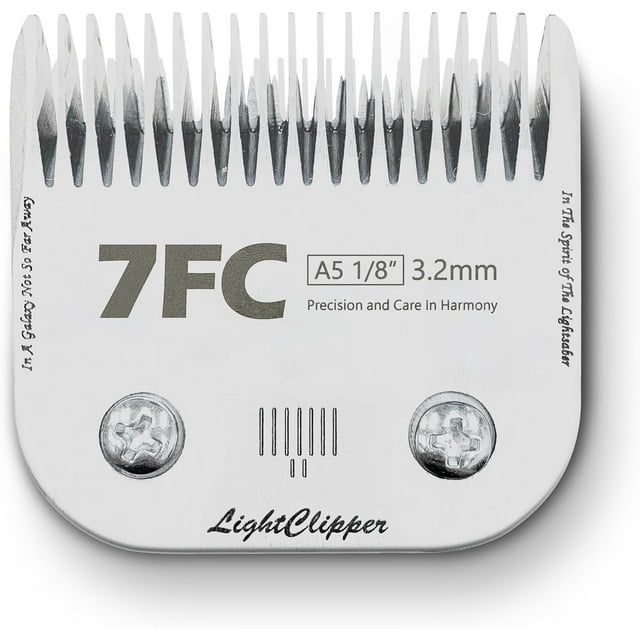 Detachable Ultra Edge Dog Clipper Blade - Constructed of Carbonized Steel, Resists Heat and Rust with Long-Lasting Sharp Edges - A5 Series (7FC: 1/8" (3.2MM))