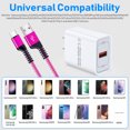 thumbnail image 6 of Type C Charger Fast Charging 18W Charger Adapter with USB C Cable 6FT Fast Charging Nylon Braided Type C Charger Cable for Samsung, Pink, 6 of 7
