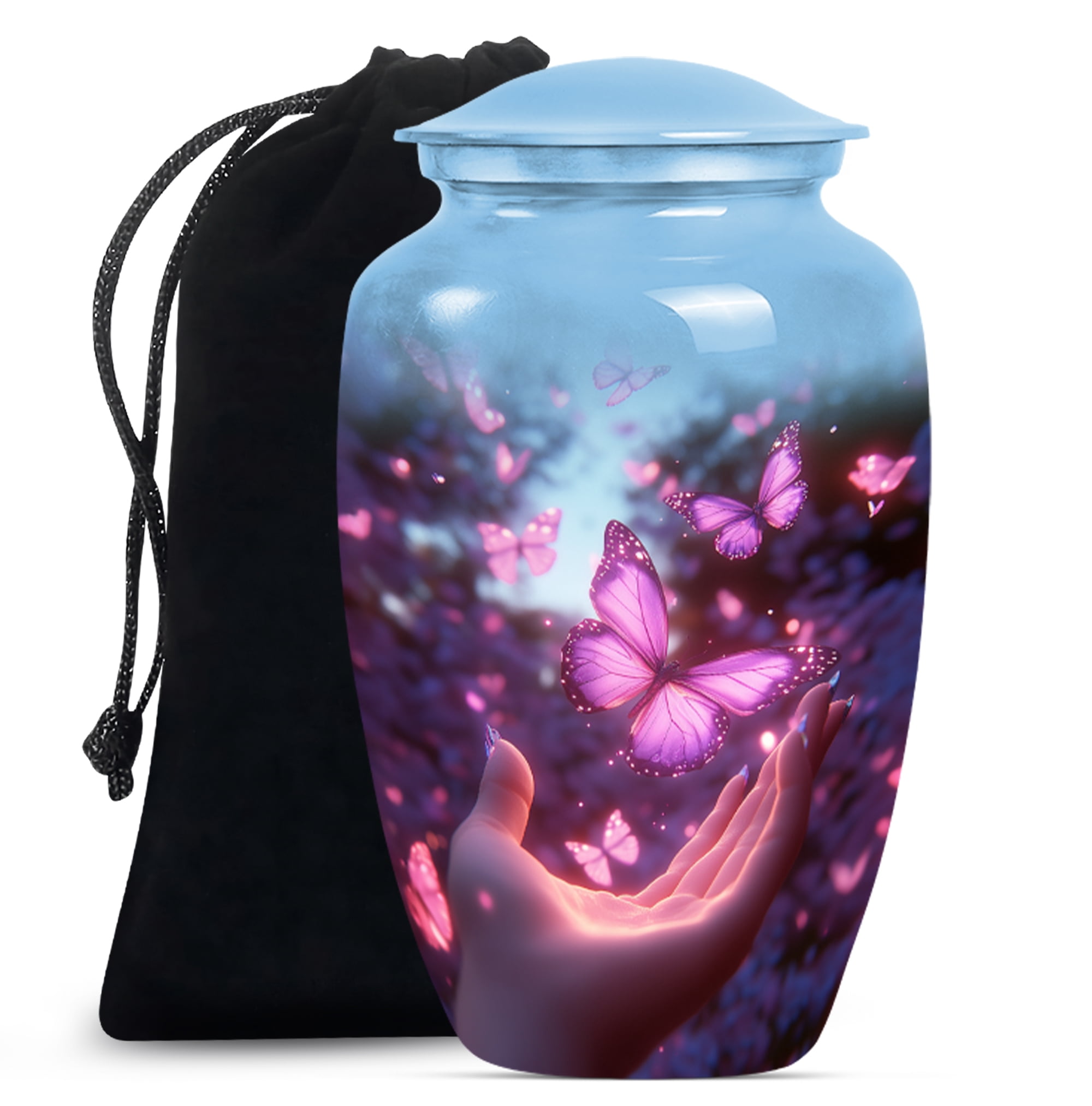Butterfly Urns for Human Ashes Adult Female, Large Urn for Ashes, Keepsake Urn for Ashes, Cremation Funeral Urns for Human Ashes Adult Man(Size - 10inch 1Pcs, 3inch 2Pcs)