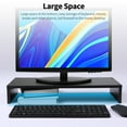 thumbnail image 4 of TFixol Wooden Monitor Stand Desktop Keyboard Storage Rack Desktop Riser Stand Easy Installation for Computer Monitor Laptop Black, 4 of 6